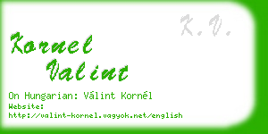 kornel valint business card
